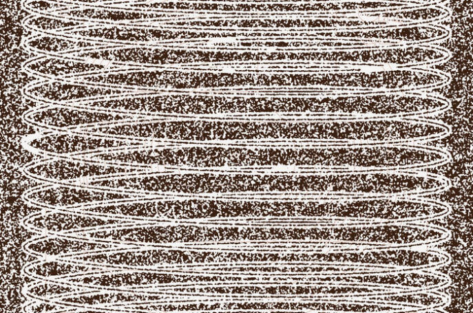 An abstract illustration of concentric loops on a textured background.