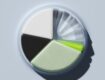 abstract representation of a segmented circular object with varying colors and textures