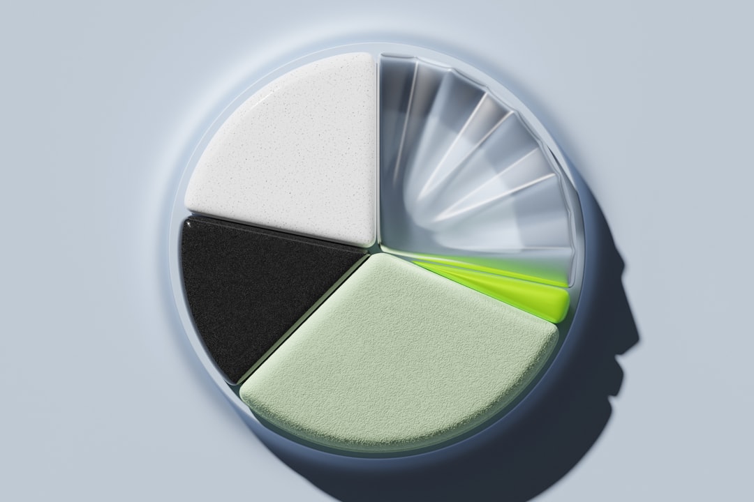 abstract representation of a segmented circular object with varying colors and textures